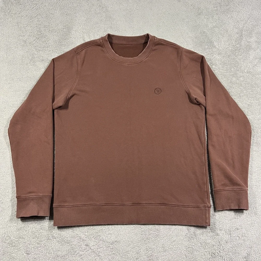 Vuori Cypress Crew Sweatshirt Mens Large Brown Sweater V255 French Terry
